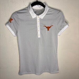 Nike Golf White and Gray Striped Polo(0012)